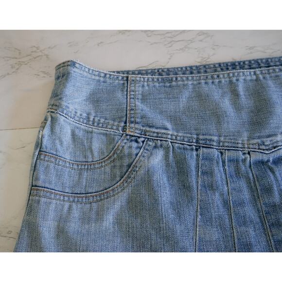 VTG Y2K Gap Jeans Denim Mini Pleated Skirt 20 Preppy Emo grunge Americana Retro - Picture 5 of 13
